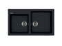 Lavello Incasso Pietra Serie Plus PTPL862 cm.86x50 Due Vasche Granito Nero | Apell